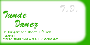 tunde dancz business card